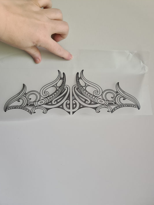XL Sublimation custom Maori design Iron on 40cm