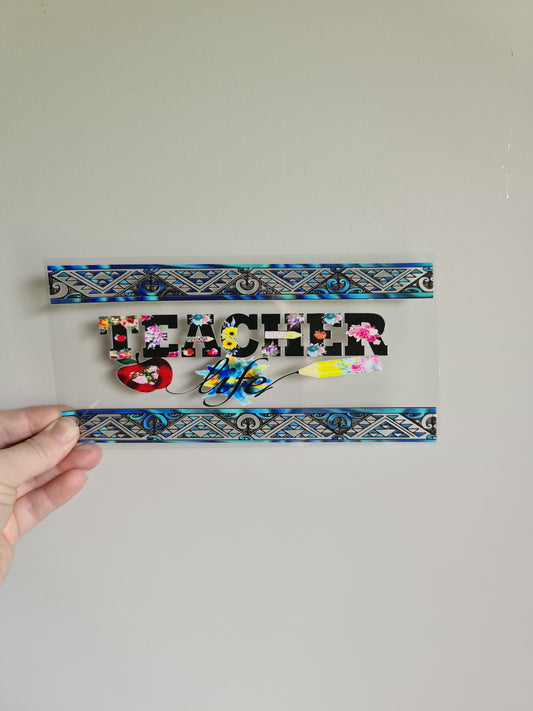 TEACHER AND KAIAKO dtf transfer Maori design 23cmx11cm 16oz wrap #1450