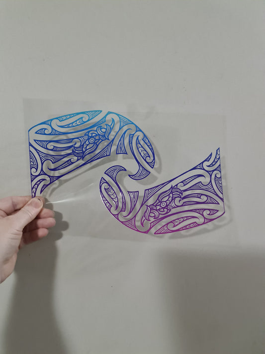 XL UV DTF DECAL MAORI DESIGN 28CM  #17 for touch lamp