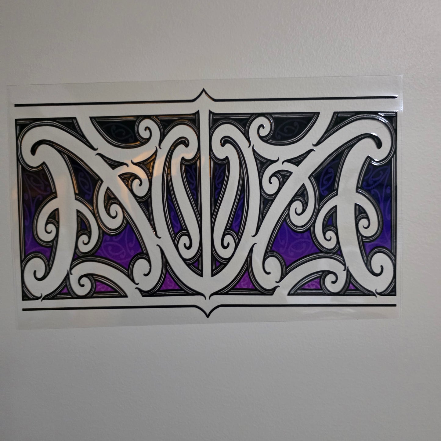XL UV DTF DECAL MAORI DESIGN 28CMX17CM for touch lamps #273