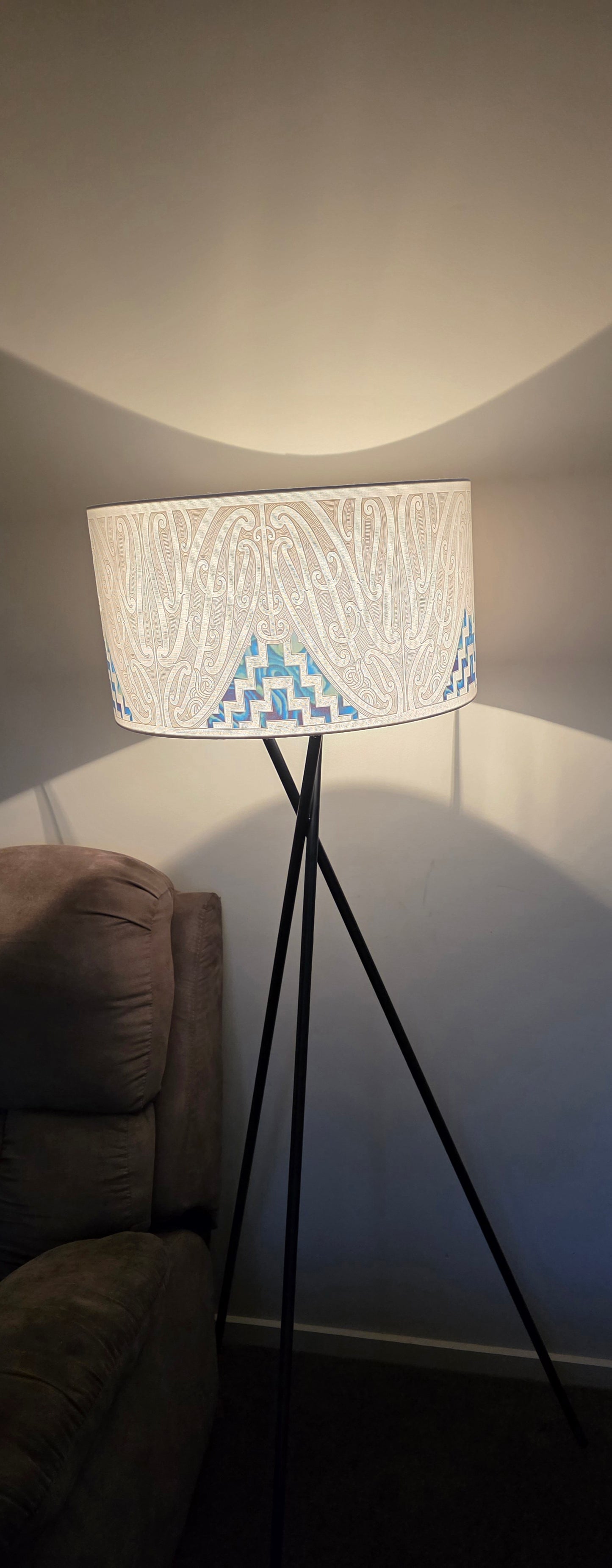 Maori Design phoenix Floor Lamp - white  paua design ♥️ - pre-order