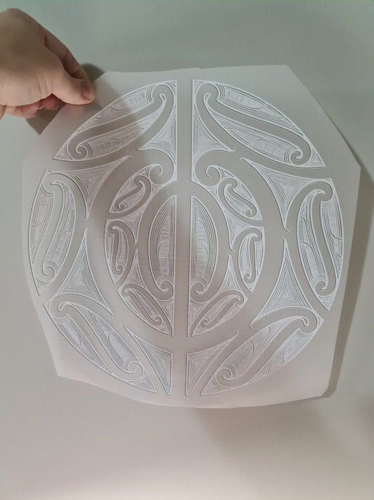 Sublimation custom Maori design Iron on 30cm white
