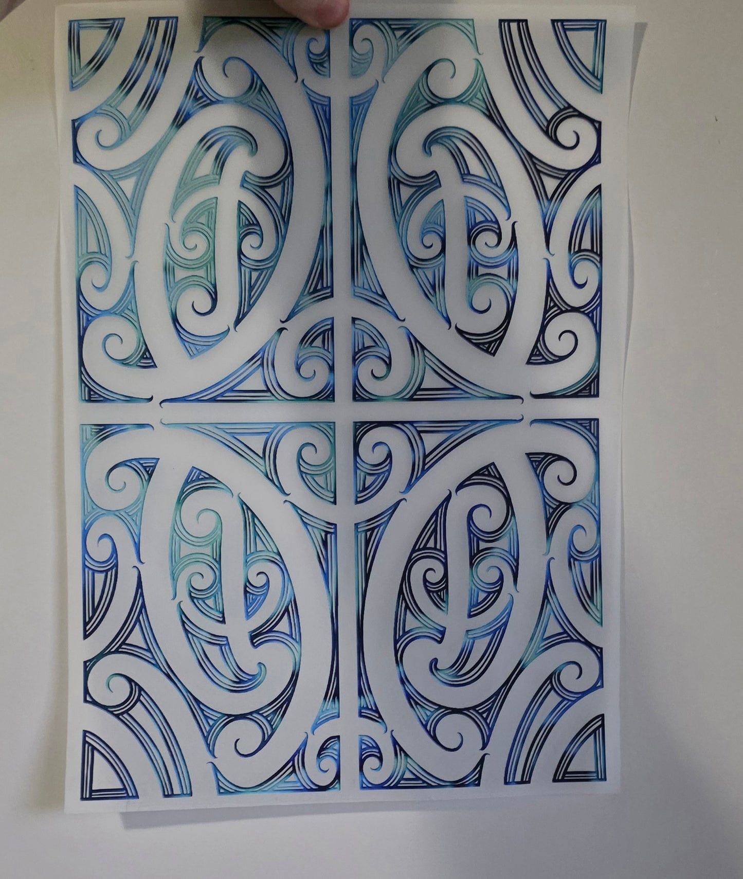 Maori design Iron on DTF 30cm for clothing
