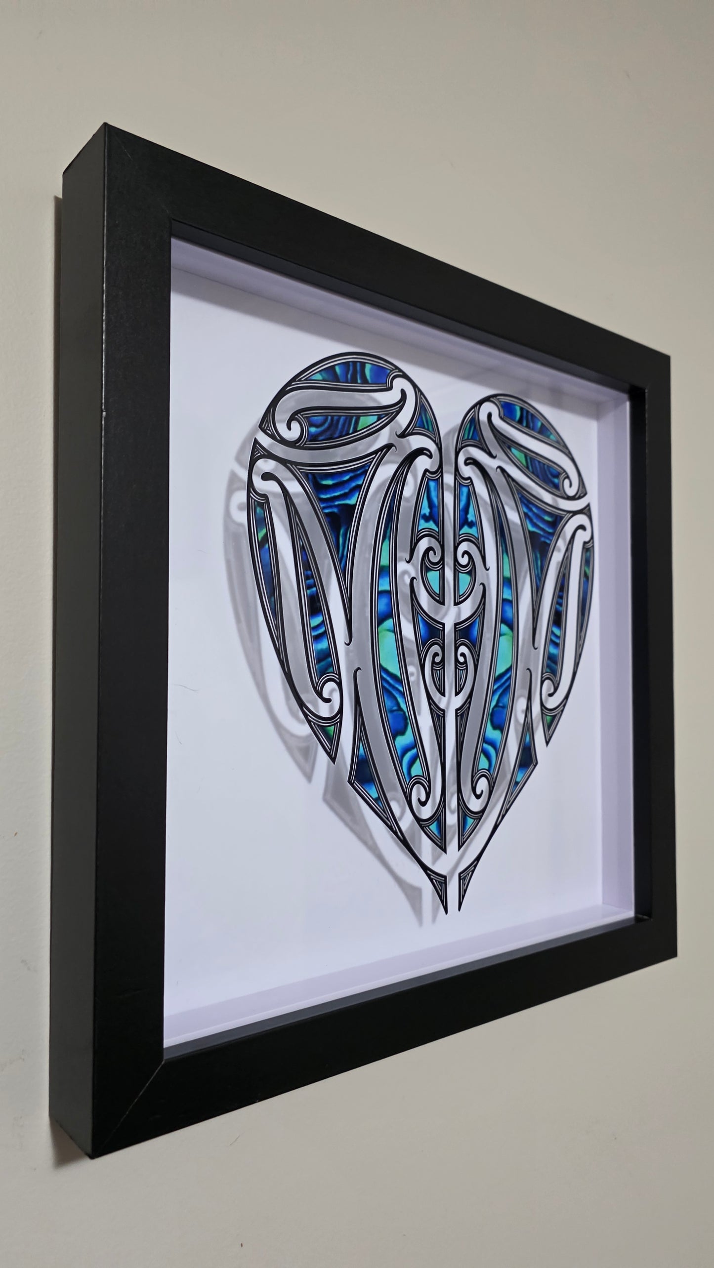 Aroha Maori inspired Wall art  - black frame