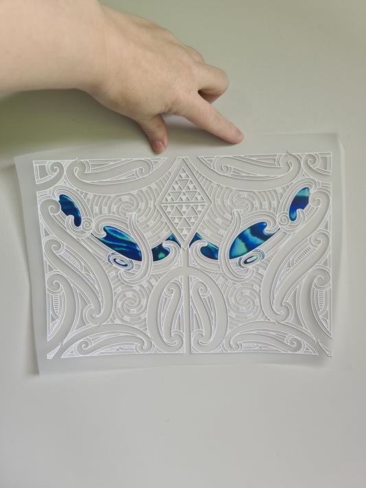 Custom Maori design Iron on DTF 30cm for clothing