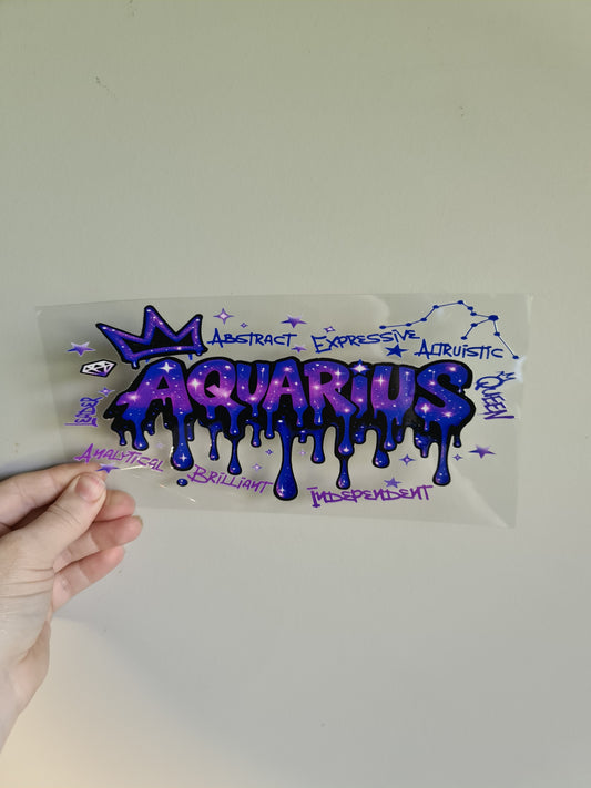 UV dtf Maori design 23cmx11cm 16oz wrap #1094  Aquarius
