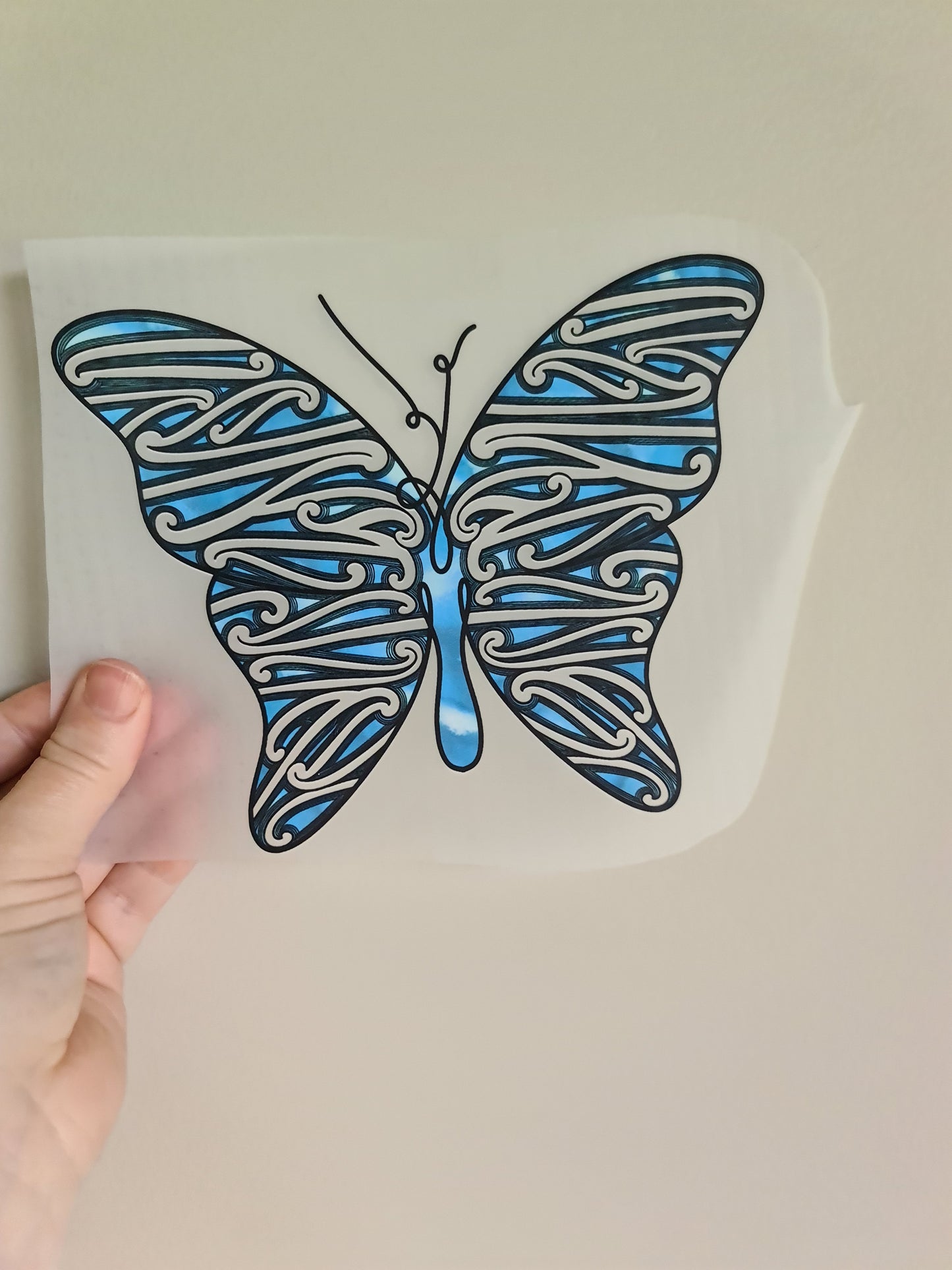 Kids clothing Sublimation custom Maori design Iron on HTV 23cm butterfly