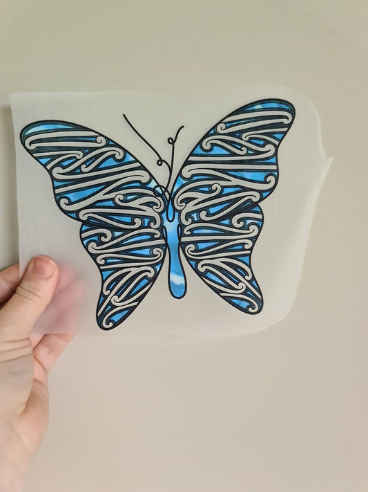 Kids clothing Sublimation custom Maori design Iron on HTV 23cm butterfly