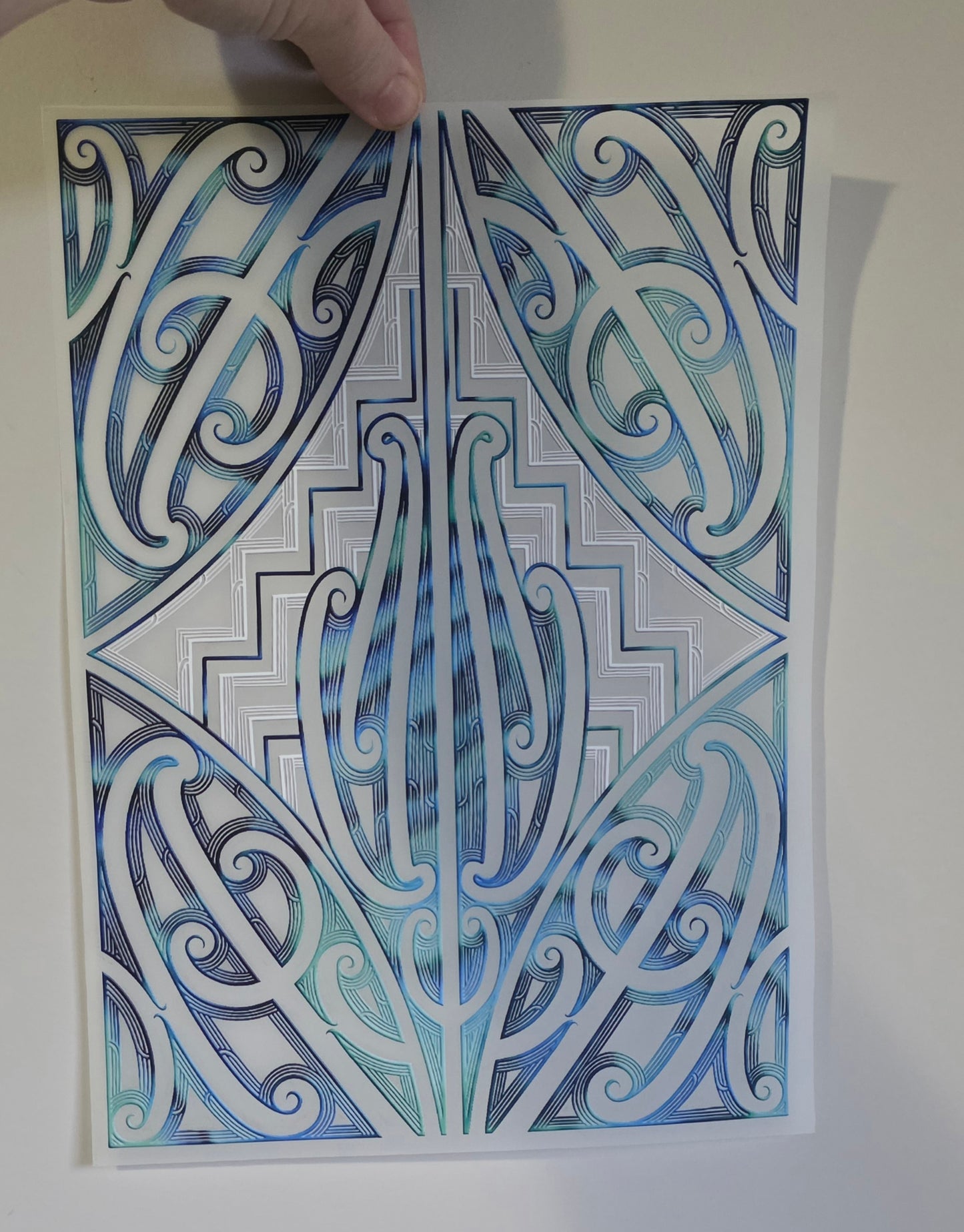Maori design Iron on DTF 30cm for clothing