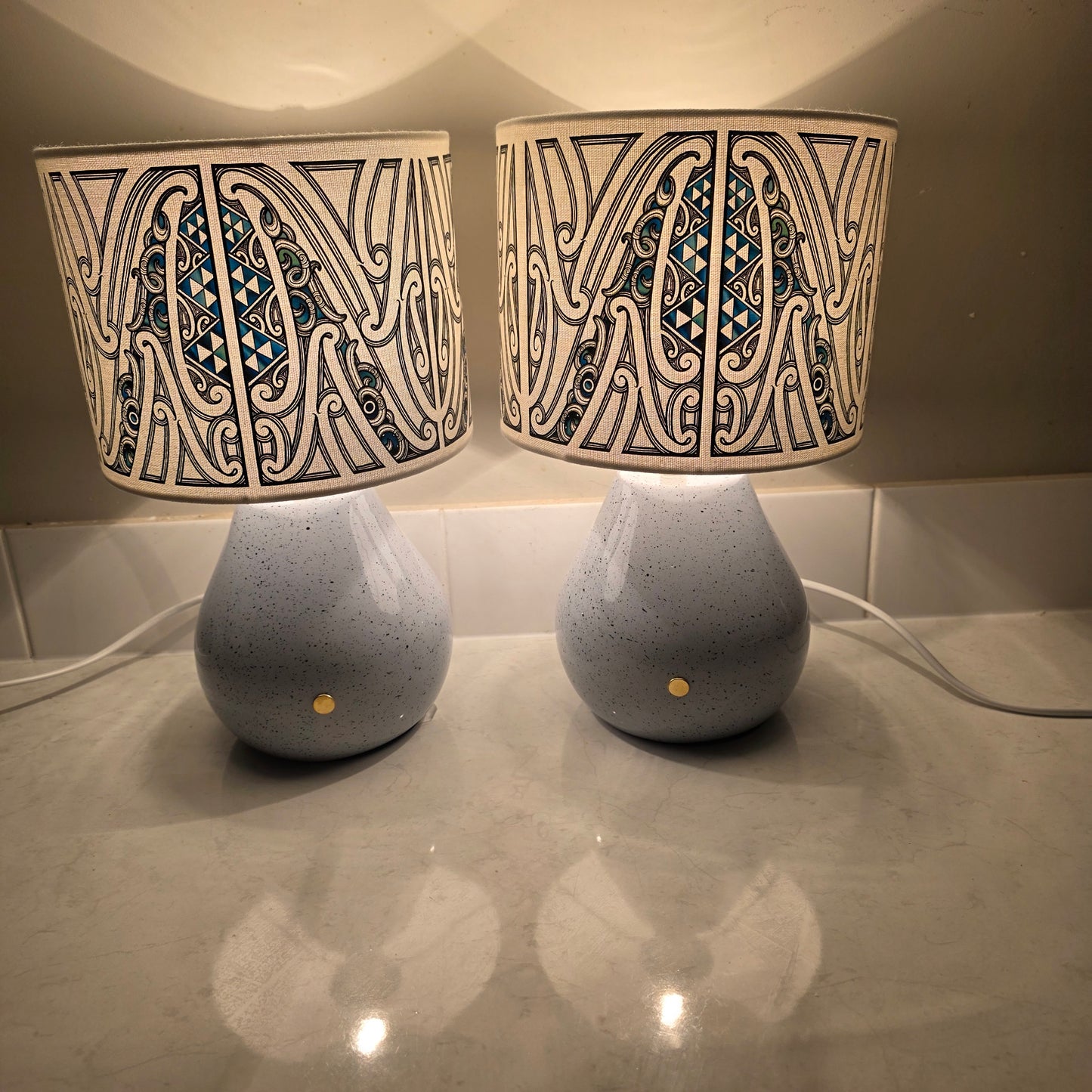 Maori design touch lamp - set 2 lamps