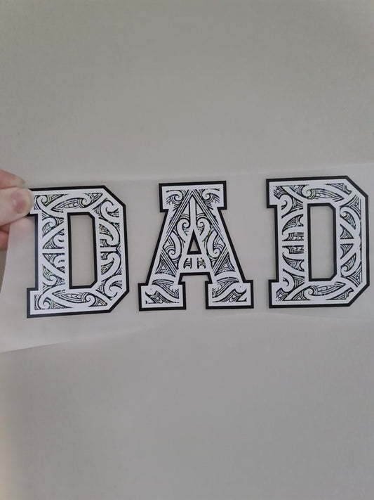 Sublimation custom Maori design Iron on 30cm dad