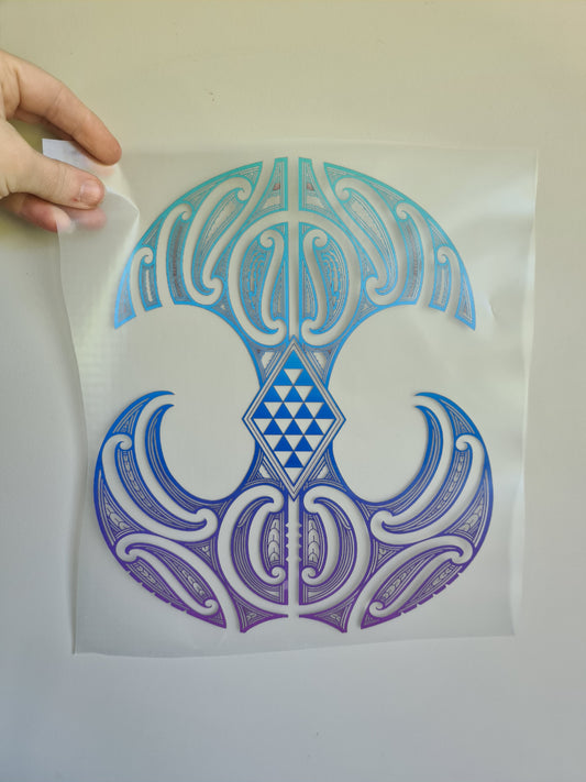 Sublimation custom Maori design Iron on 30cm