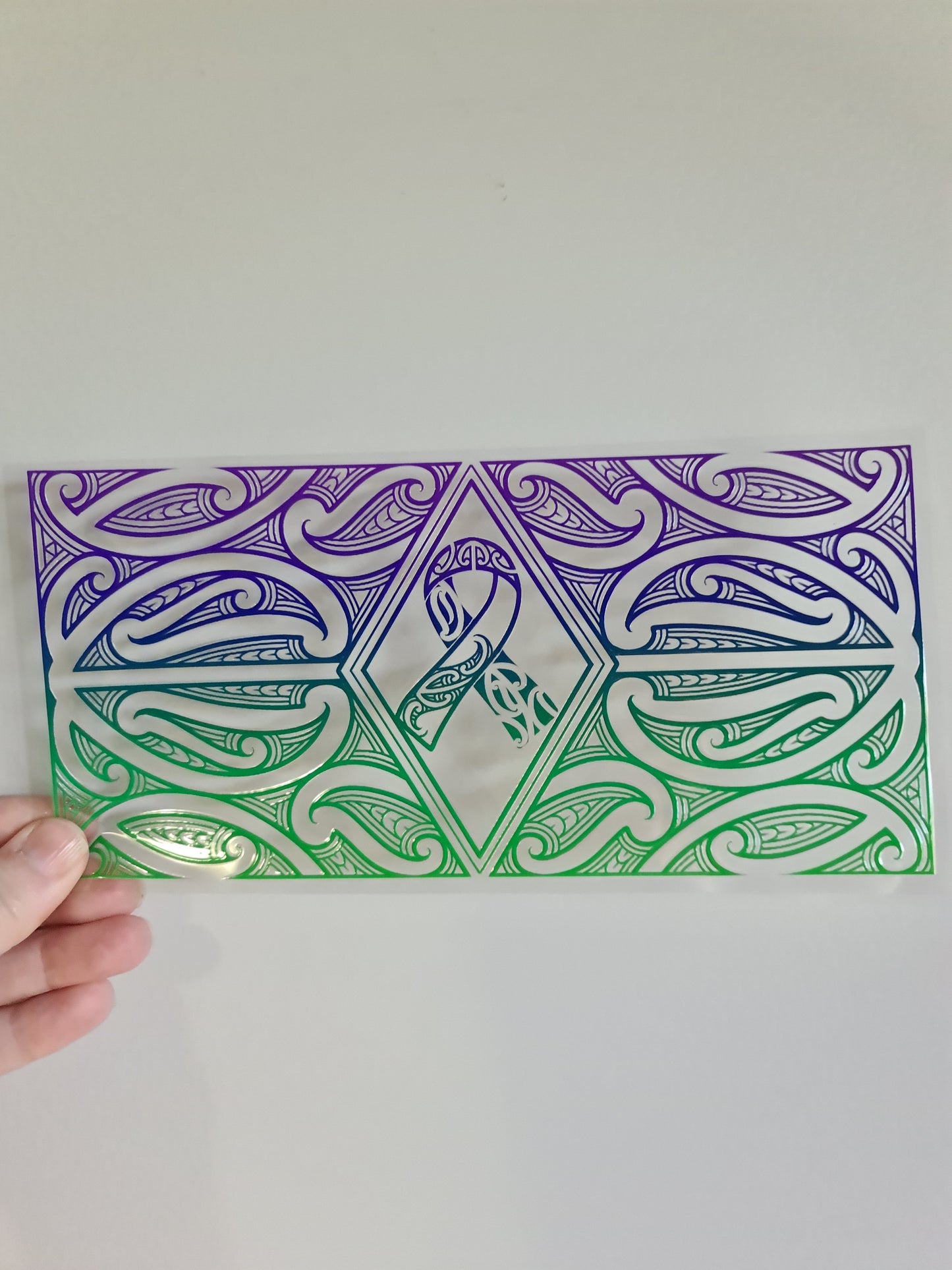 UV dtf Maori design 23cmx11cm 16oz wrap #921 cancer ribbon