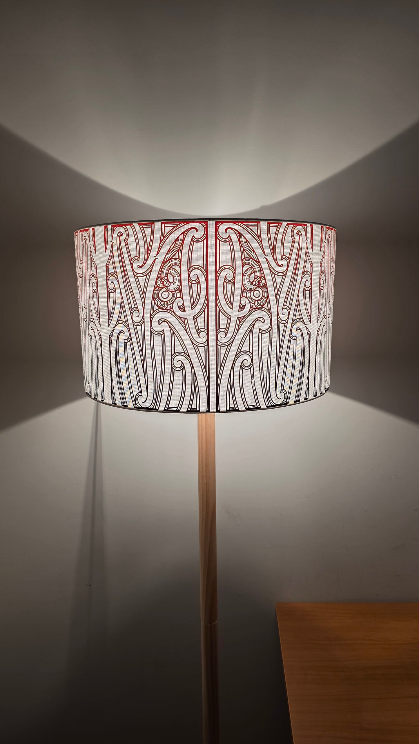 Maori Design Floor Lamp - Black and Red - Pre-order
