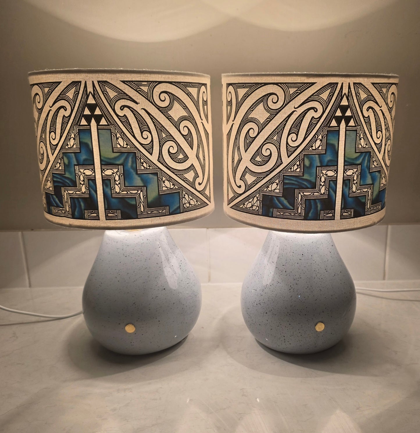 Maori design touch lamp - set 2 lamps