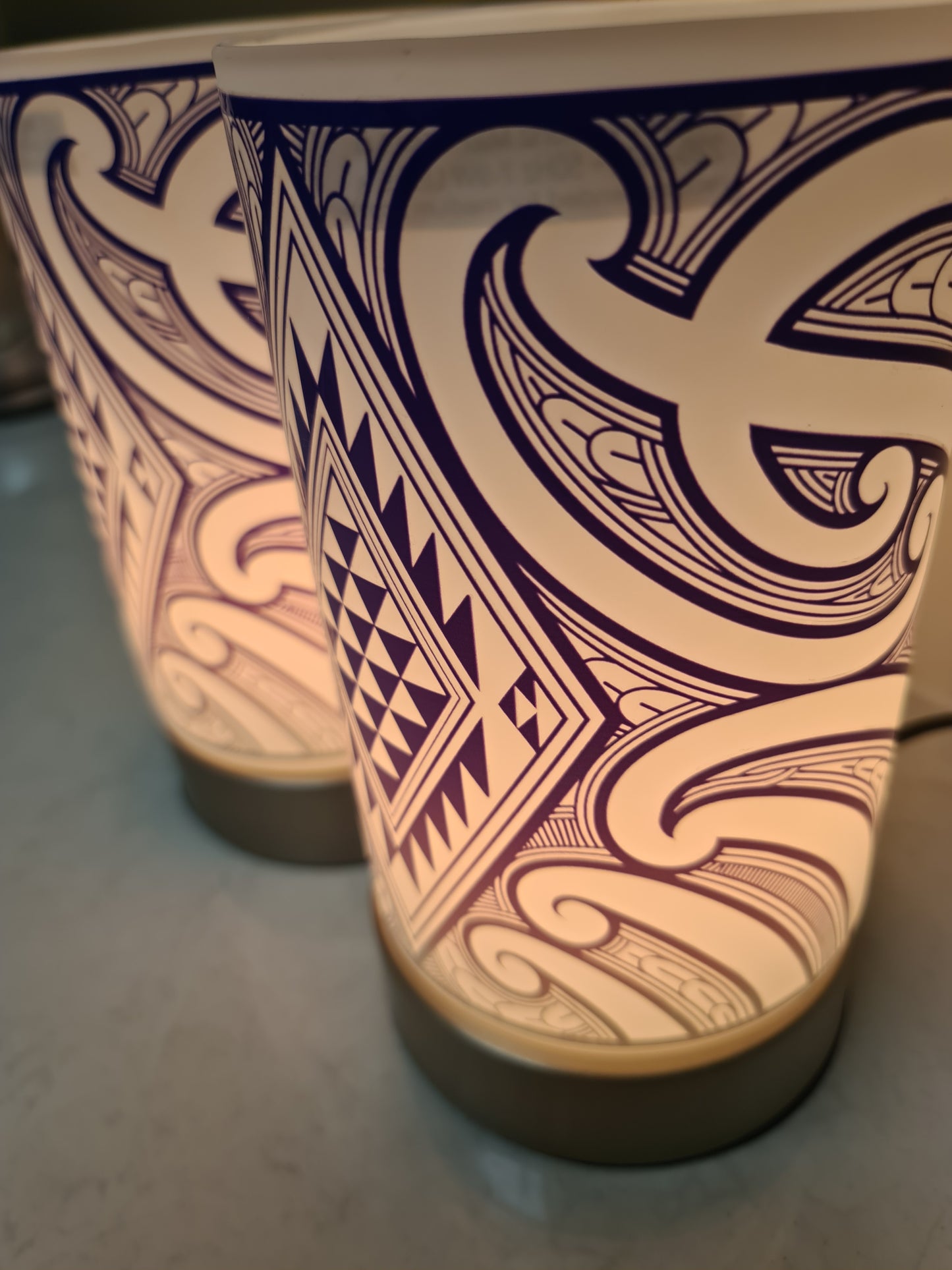 Maori design touch lamp - set 2 lamps Purple (pre-order)