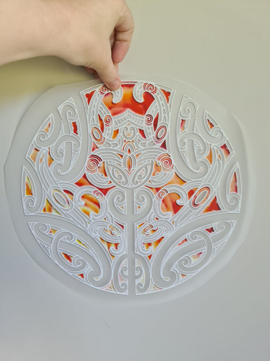 Custom Maori design Iron on DTF 30cm for clothing