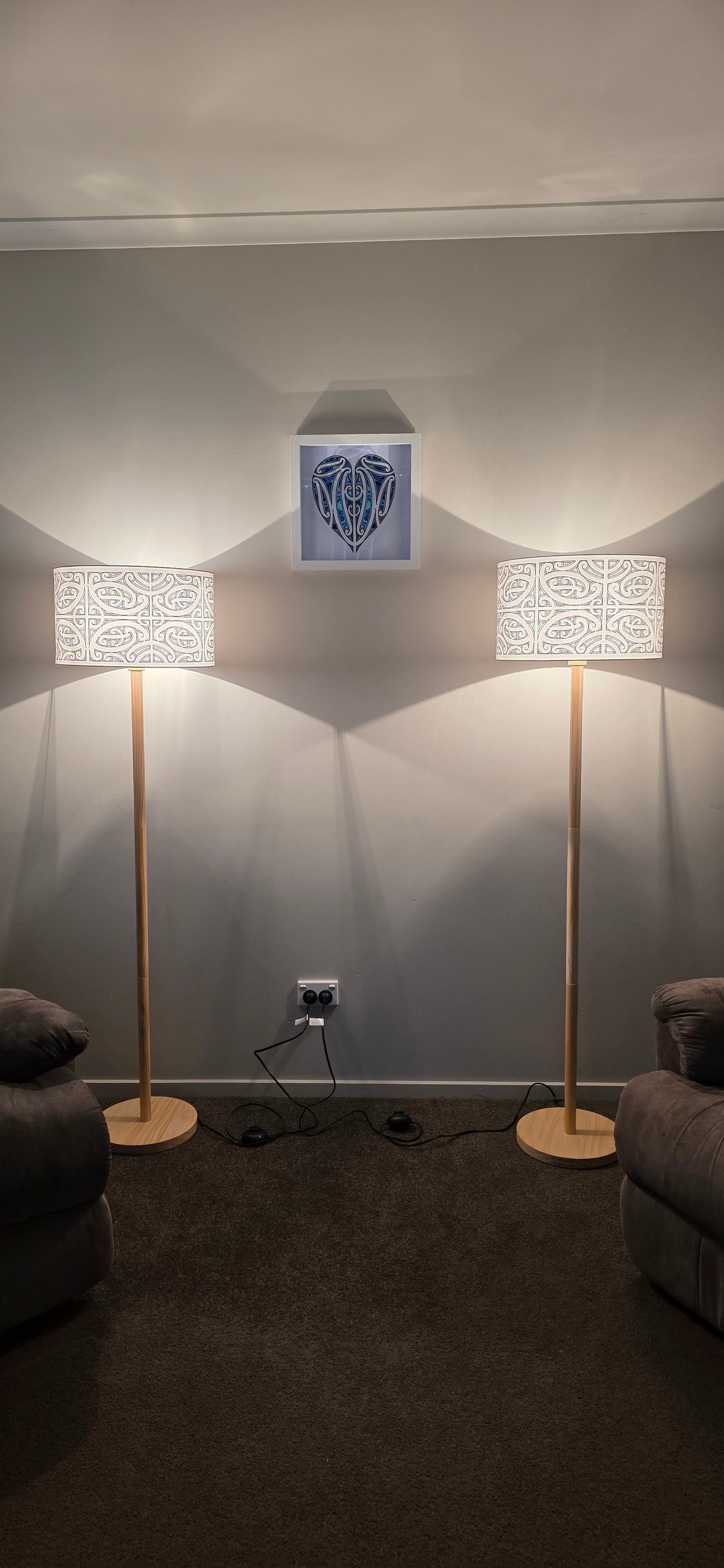 Maori Design Floor Lamp - Black design -PRE-ORDER