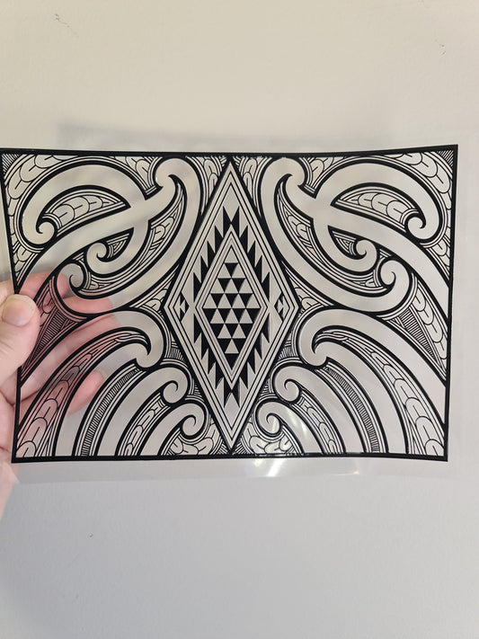 UV dtf Maori design A5 size 21cmx 14.8cm #347