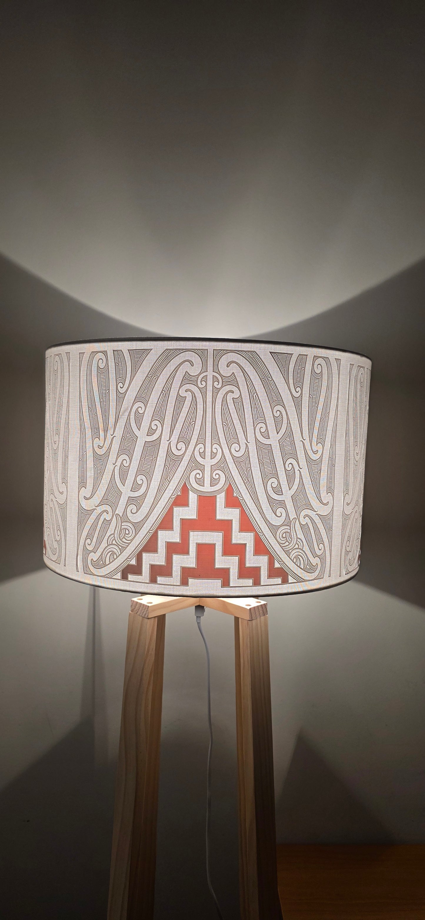 Maori Design Floor Lamp - white/ red - IN STOCK
