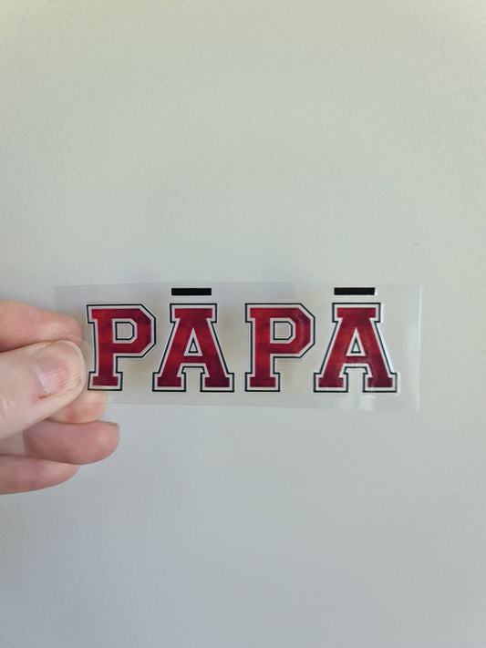 UV dtf Maori design mini size 10cm Papa letters