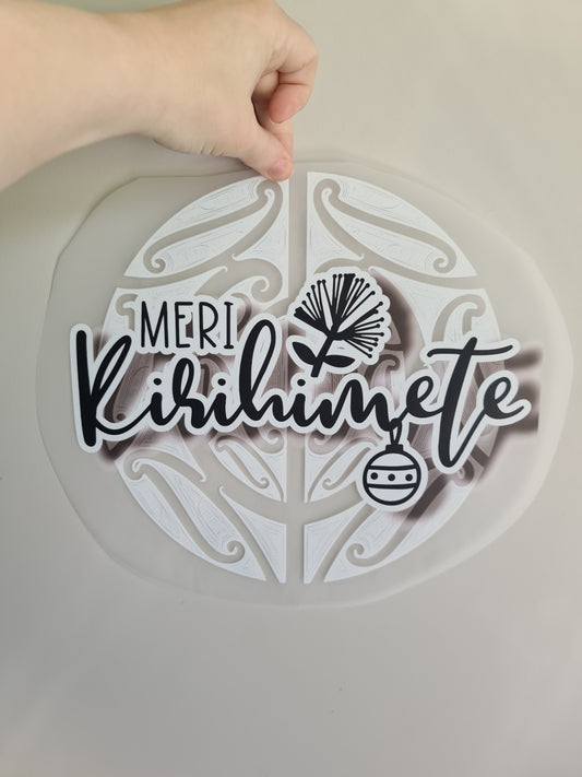 CHRISTMAS - Custom Maori design Iron on DTF 30cm for clothing