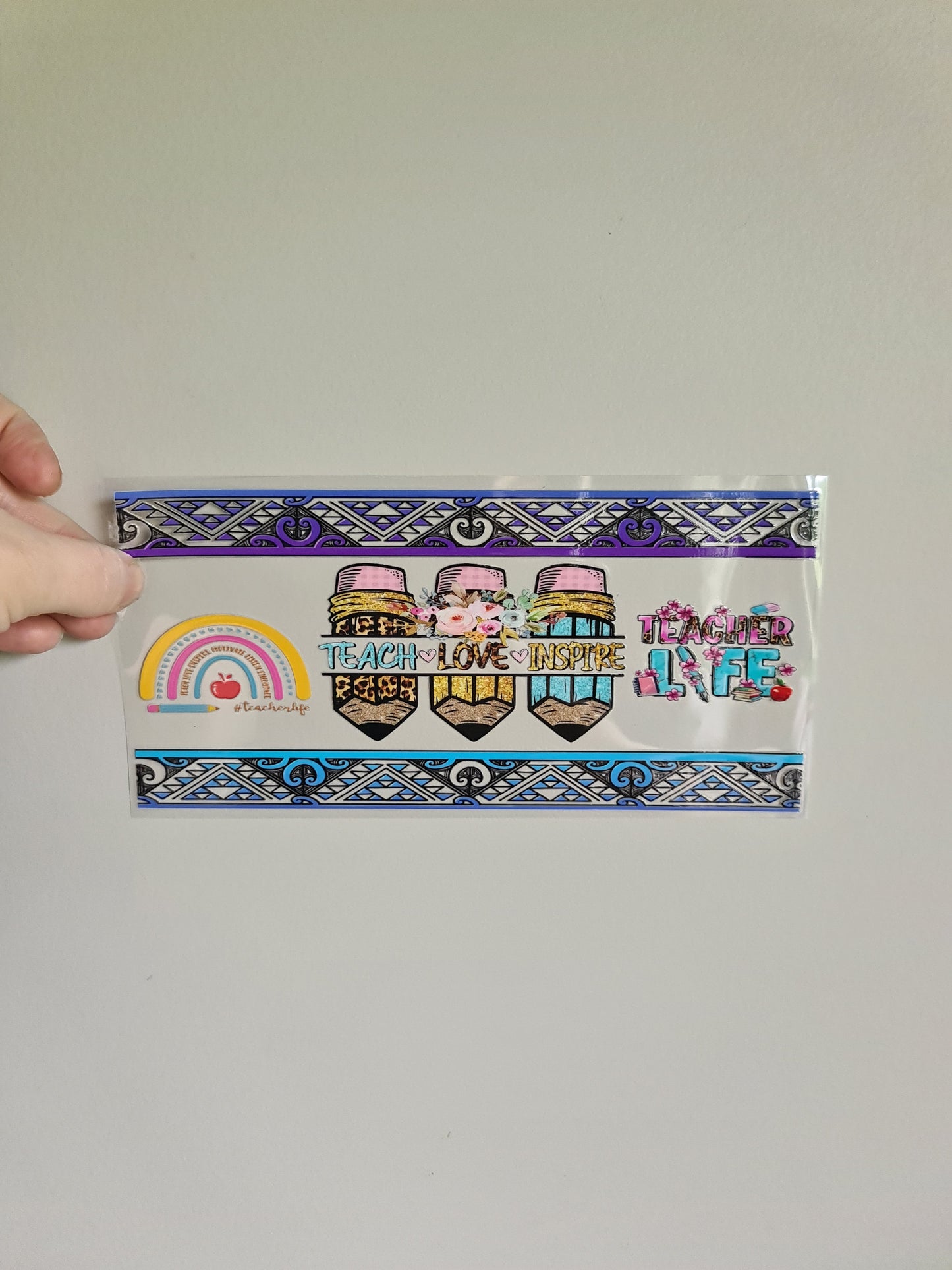 TEACHER AND KAIAKO dtf transfer Maori design 23cmx11cm 16oz wrap #1451