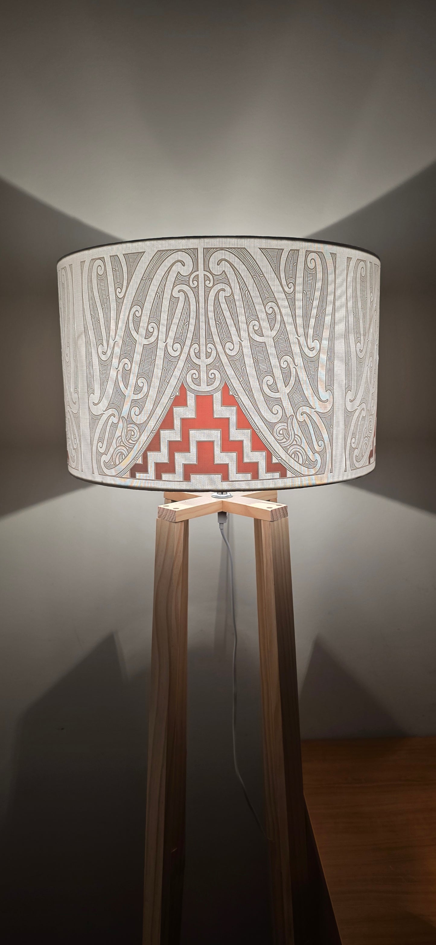 Maori Design Floor Lamp - white/ red - IN STOCK