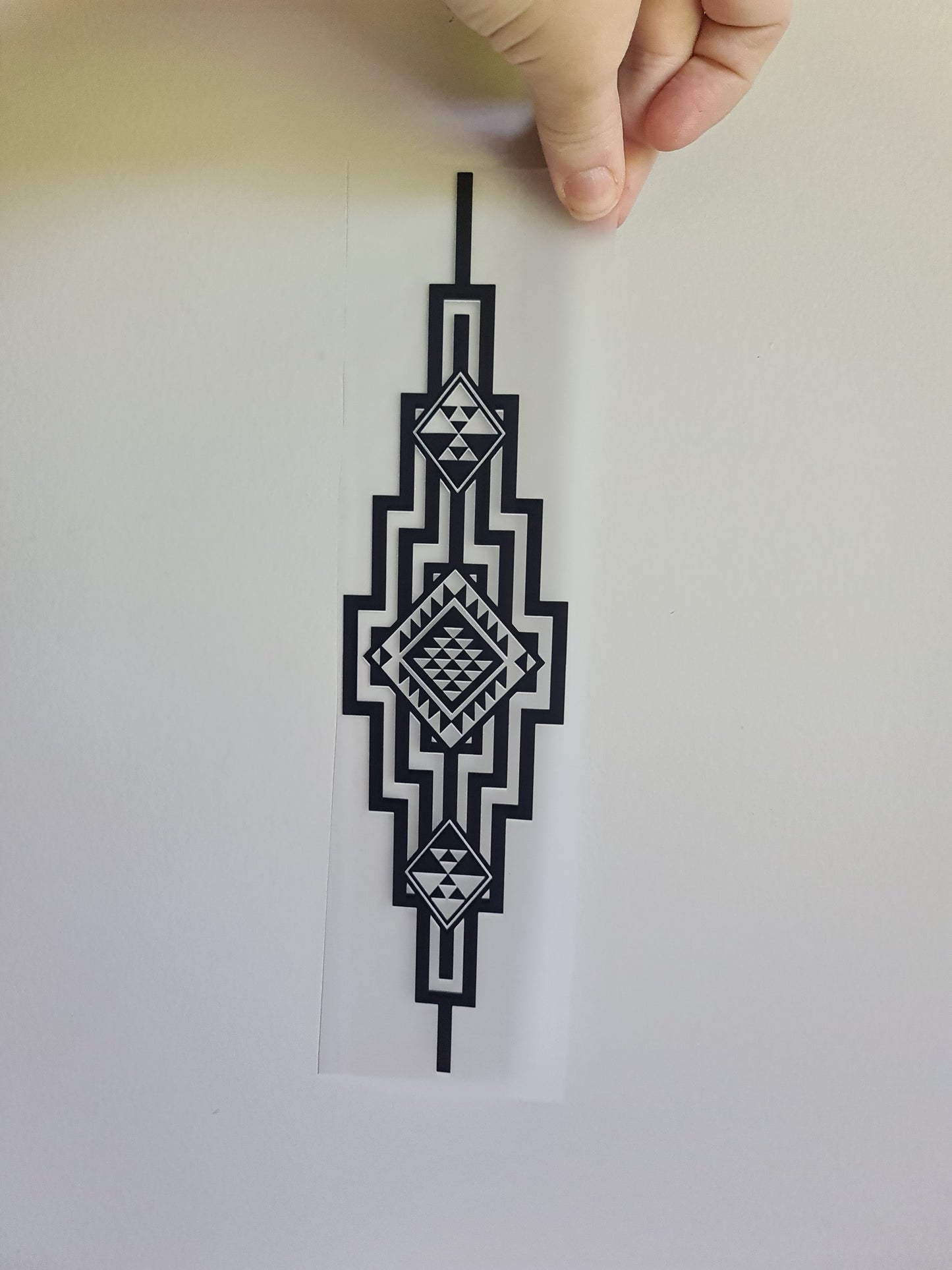 Sublimation custom Maori design Iron on 30cm black