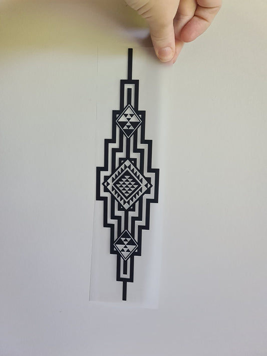 Sublimation custom Maori design Iron on 30cm black