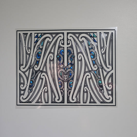 XL UV DTF DECAL MAORI DESIGN 30CMX23CM for Floor lamp size  #01