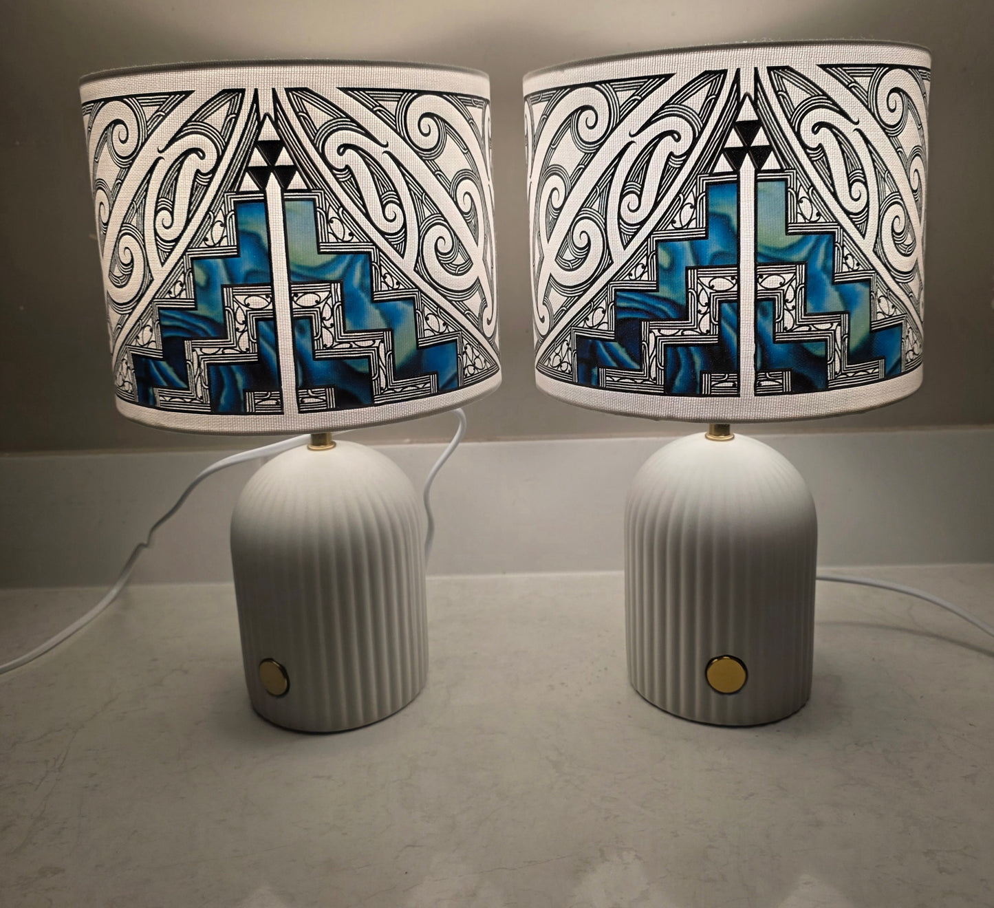 Maori design touch lamp - set 2 lamps