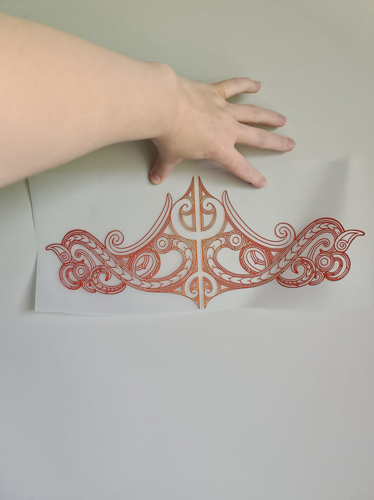 XL Sublimation custom Maori design Iron on 40cm