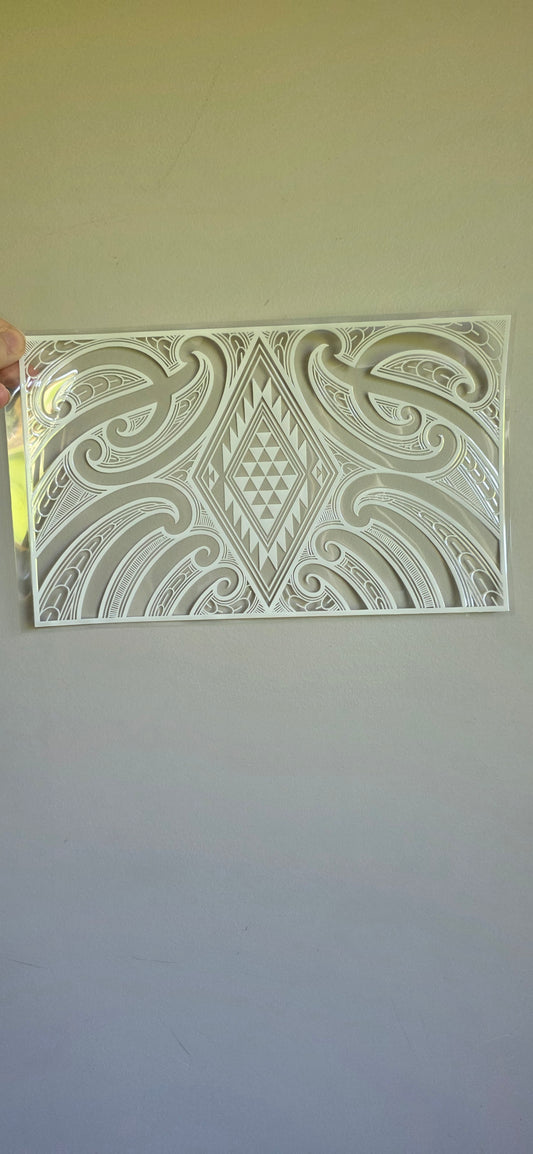 XL UV DTF DECAL MAORI DESIGN 28CMX17CM for touch lamps #139