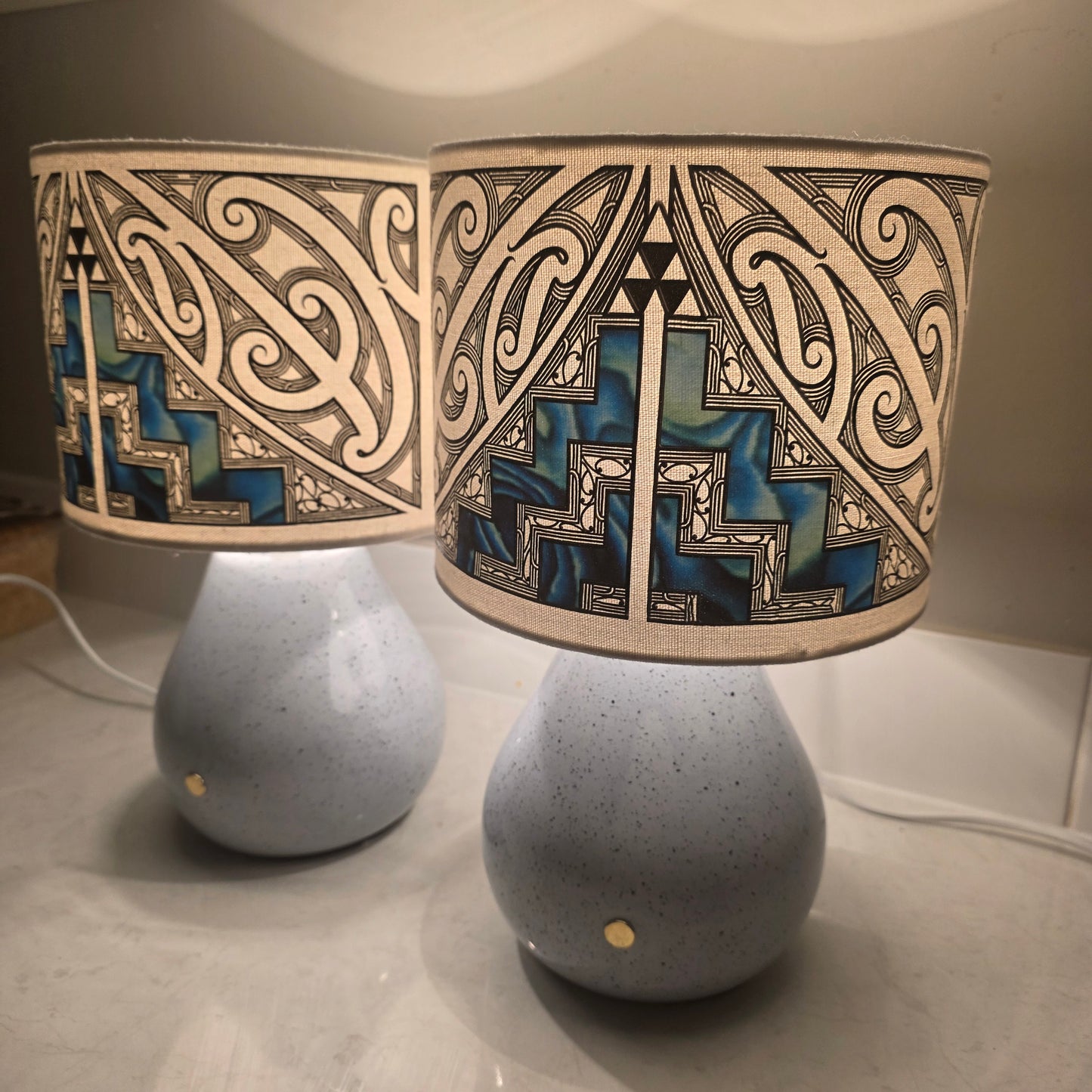 Maori design touch lamp - set 2 lamps