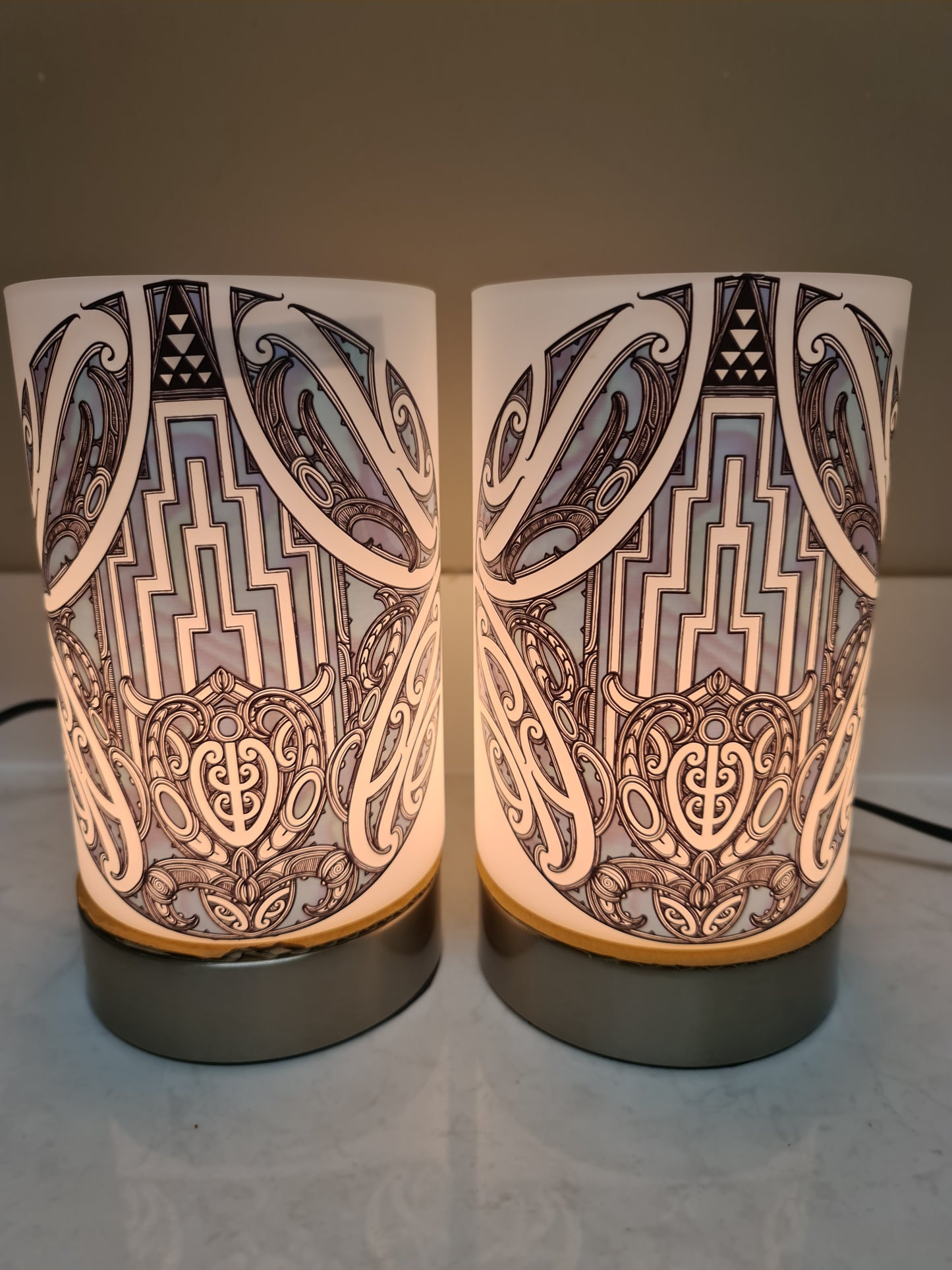 Maori design touch lamp - set 2 lamps
