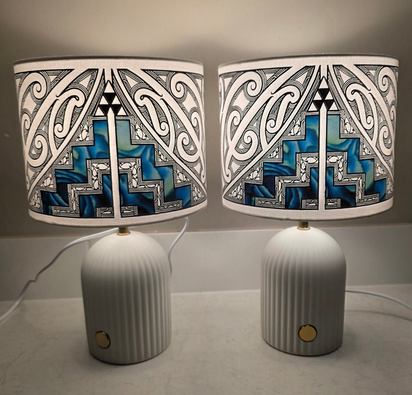 Maori design touch lamp - set 2 lamps