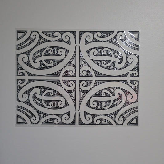 XL UV DTF DECAL MAORI DESIGN 30CMX23CM for Floor lamp size  #14