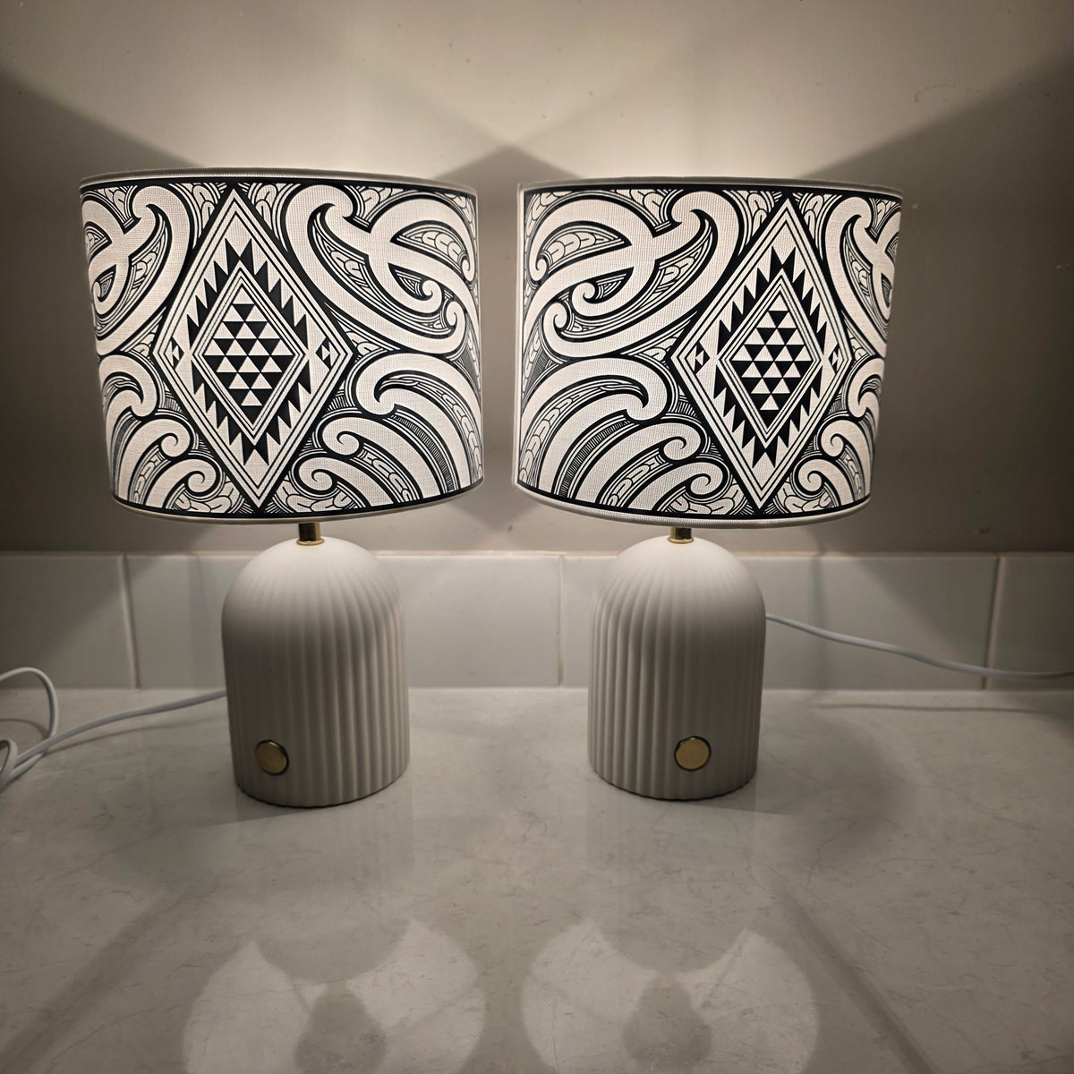 Maori design touch lamp - set 2 lamps
