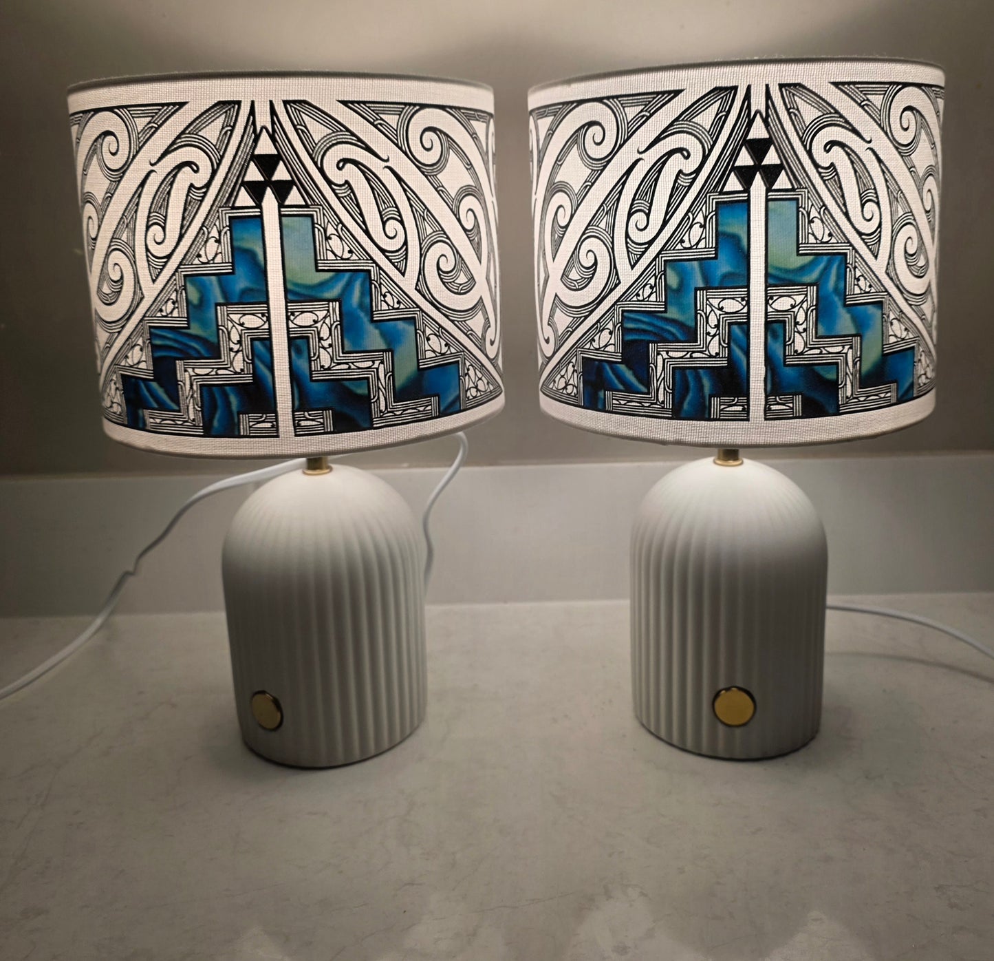 Maori design touch lamp - set 2 lamps