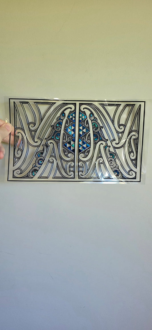 XL UV DTF DECAL MAORI DESIGN 28CMX17CM for touch lamps #192
