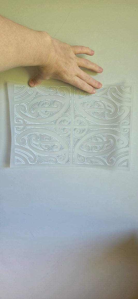 Maori design Iron on DTF 30cm for clothing