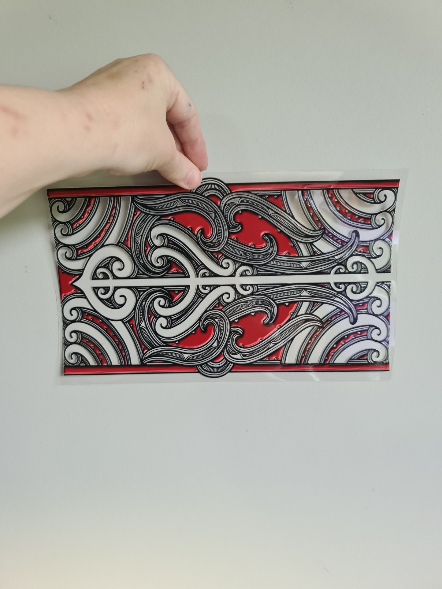 XL UV DTF DECAL MAORI DESIGN 28CMX17CM for touch lamps #73