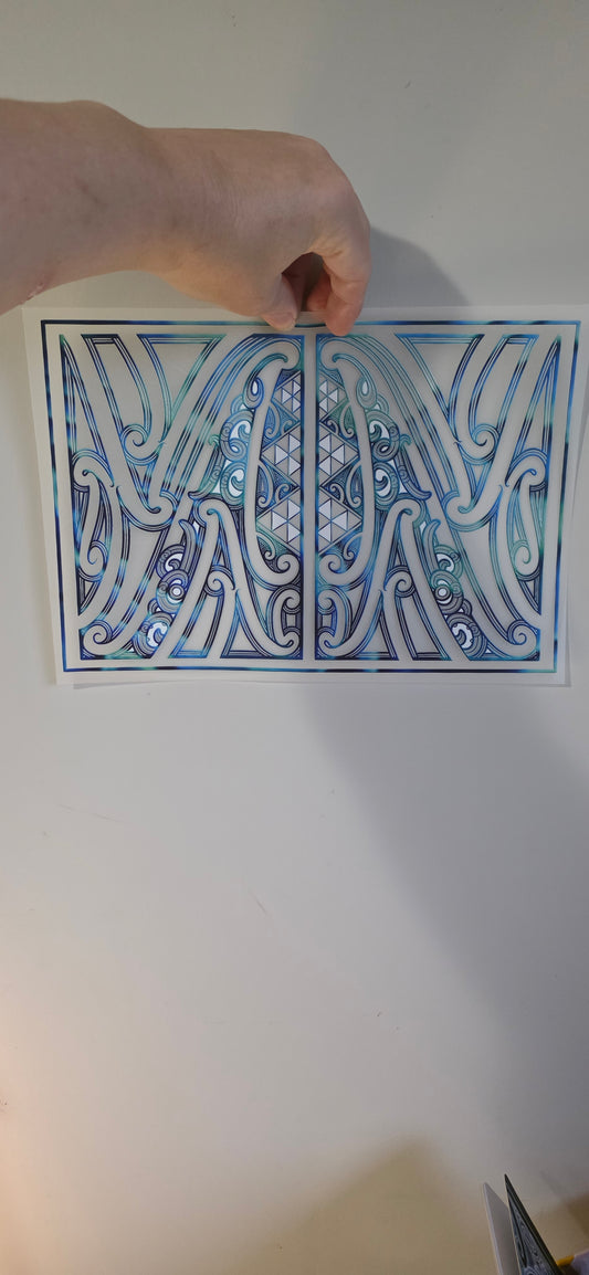 Maori design Iron on DTF 30cm for clothing
