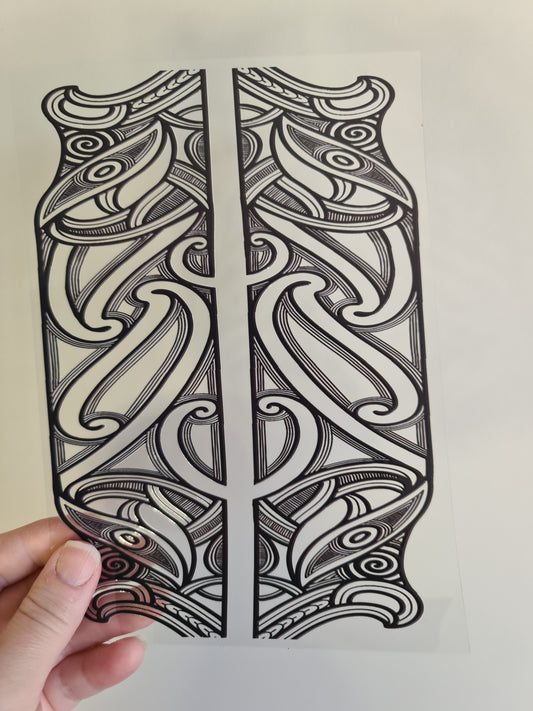 UV dtf Maori design A5 size 21cmx 14.8cm #372