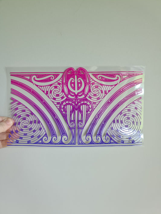 XL UV DTF DECAL MAORI DESIGN 28CMX17CM for touch lamps #43