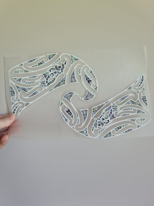 Sublimation custom Maori design Iron on 30cm