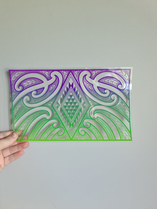 XL UV DTF DECAL MAORI DESIGN 28CMX17CM for touch lamps #66