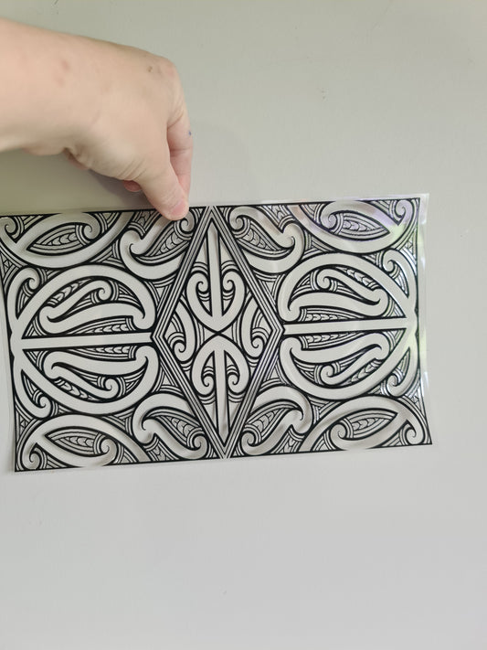 XL UV DTF DECAL MAORI DESIGN 28CMX17CM for touch lamps #114