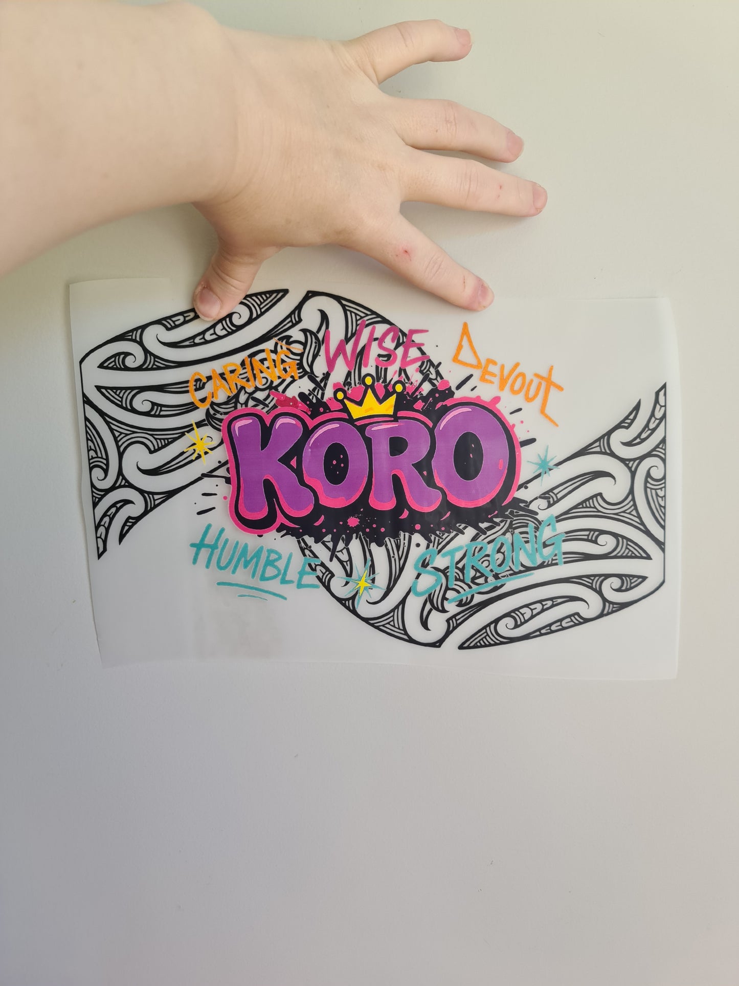 Sublimation custom Maori design Iron on 30cm fathers day